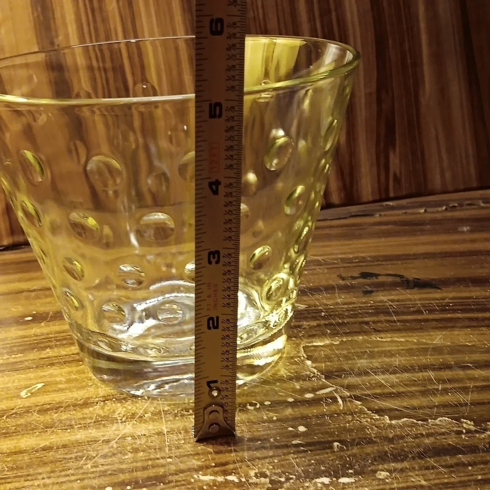 Vintage 1970s mcm barware Atlas glass polka dot ice bucket
